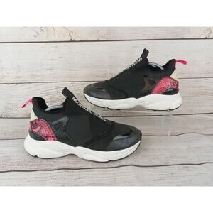 MICHAEL Michael Kors Willow Slip-On Sneakers Size 8.5M Black Pink Snakeskin